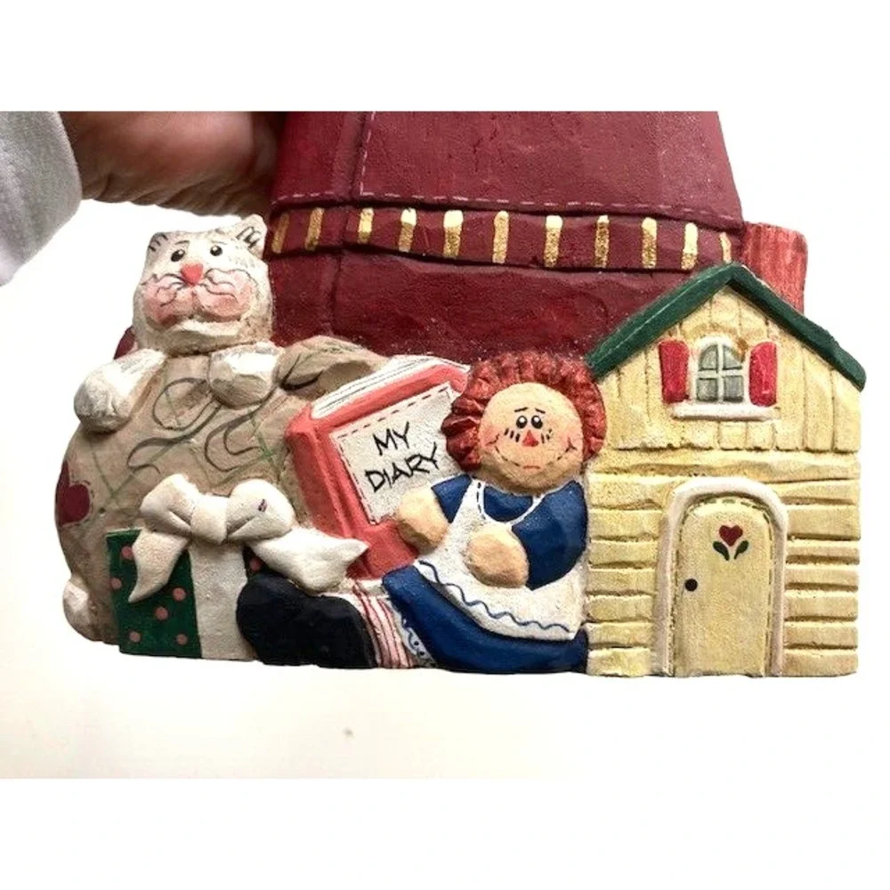 Vtg Midwest Of Cannon Falls Santa Stocking Figurine‎ w/ Toys & Cats Eddie Walker
